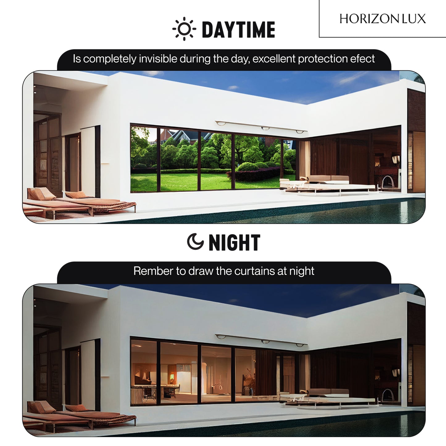 HorizonLux™ Window Privacy Film (Extra Large Width)